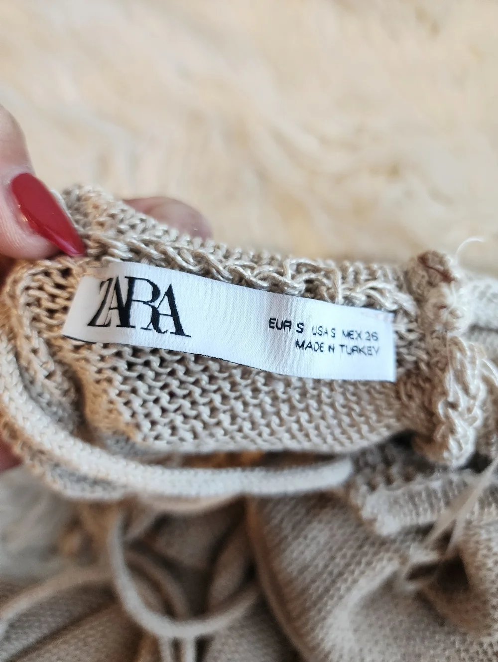 ZARA KNIT LONG FLARED SLEEVE BACKLESS CROPPED SWEATER SIZE SMALL